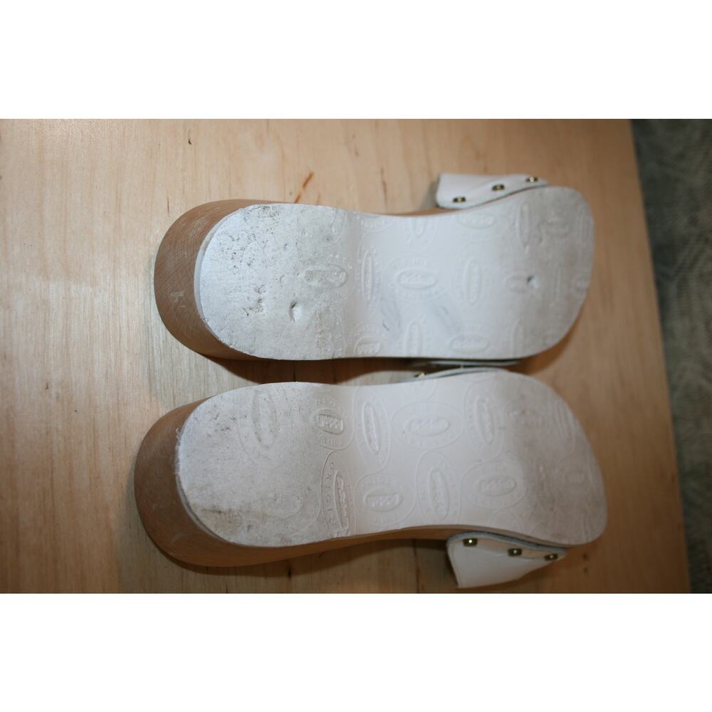 Dr. Scholl's The Original White Leather Slides Adjustable 10 - Picture 5 of 5